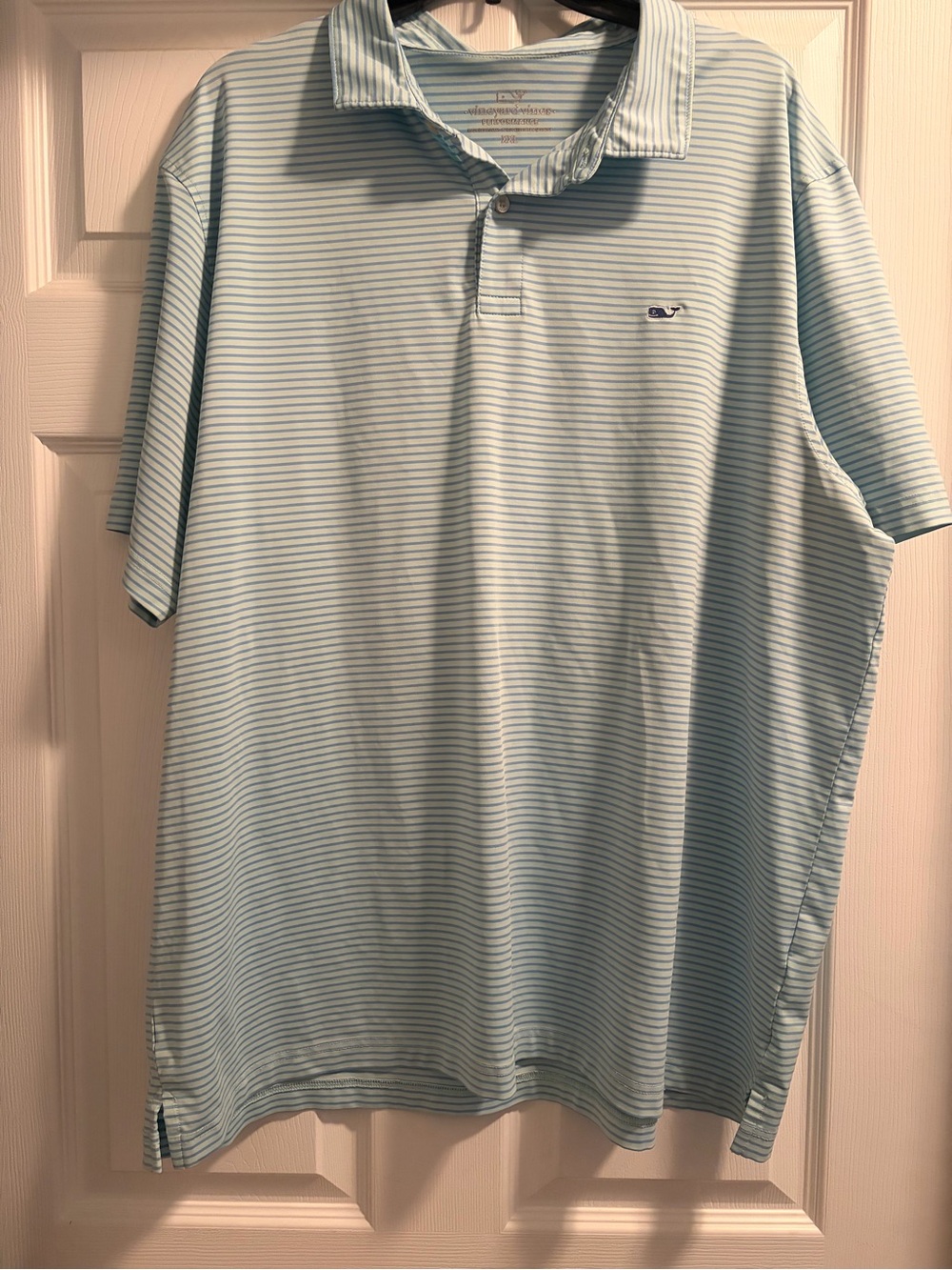 Vineyard Vines Light Blue Thin-Striped Men’s Performance Polo